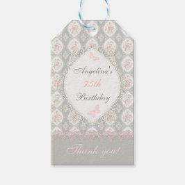 Antike Rosen Schmetterlingsmasse Damask Geschenkanhänger