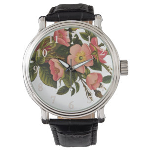 Antike Rosen Schönes Rosa Botanisch Armbanduhr