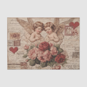 Antike Rosen und Putten Seidenpapier