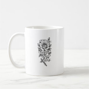 Antike Rosengravur Botanische Aussage Grafik Kaffeetasse