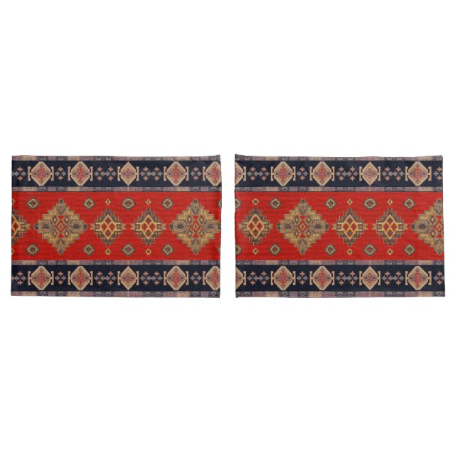 Antike Rot Türkischer Kilim Tepet Rug Kissenbezug (Rückseite-Set)
