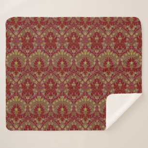 Antike Rote Gold William Morris Herbstblumen Sherpadecke