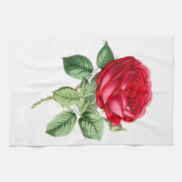 Antike Rote Rose einfach Geschirrtuch