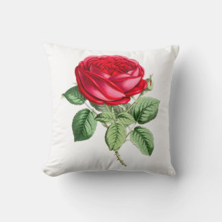 Antike Rote Rose einfach Kissen
