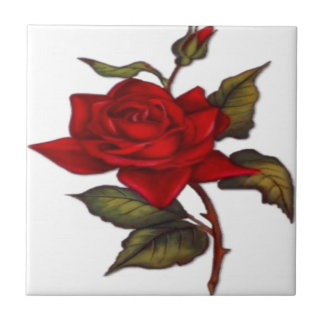 Antike rote Rose Fliese