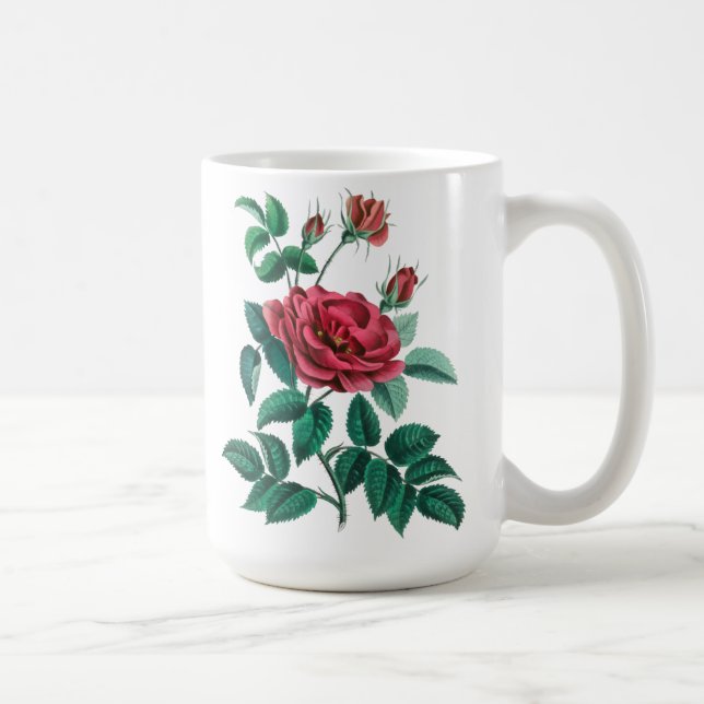 Antike rote Rose Kaffeetasse (Rechts)