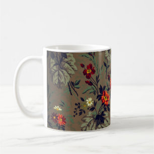 Antike rote Rosen Blumen florales Muster Kaffeetasse