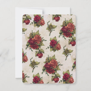 Antike rote Rosen Tapete Einladung