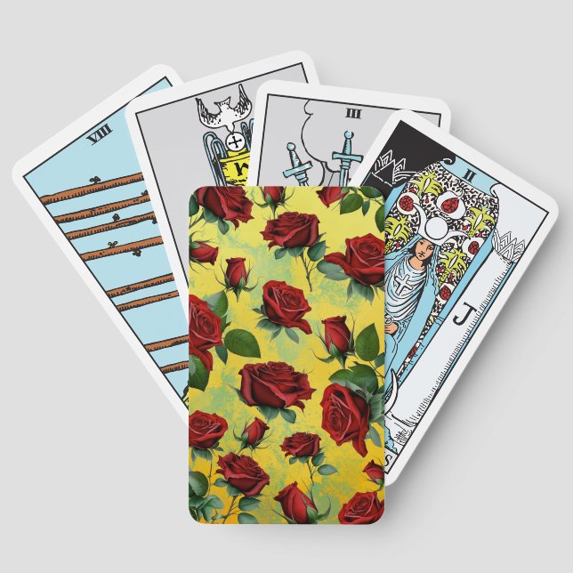 Antike Rote Rosen Tarot Karten Decke Spielkarten (Rückseite)