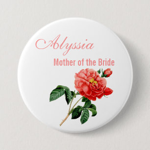 antike rote Rosenblumen Mutter der Braut Button