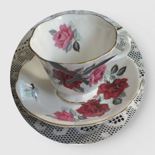 Antike Royal Albert Red Roses Teetasse Uhr