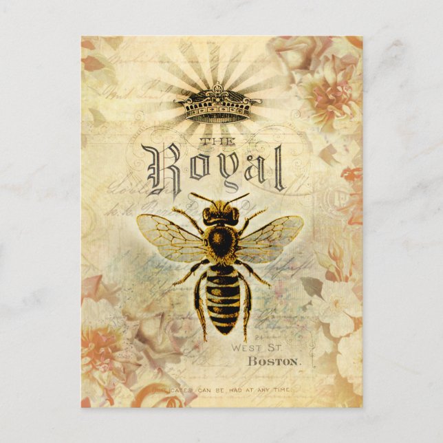 Antike Royal Bee Postkarte (Vorderseite)