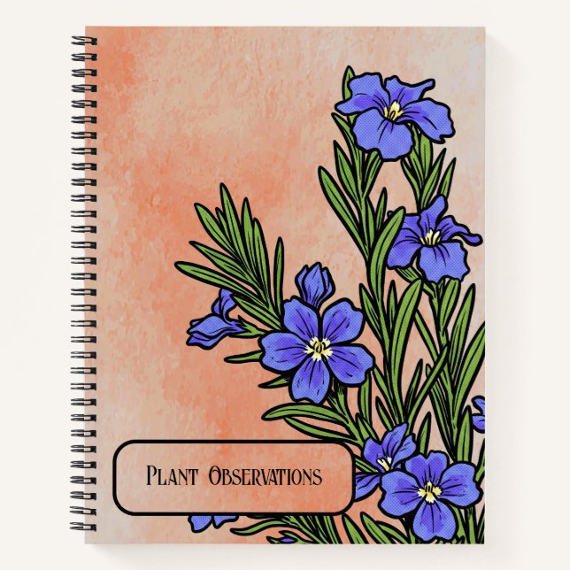 Antike Royalblaue Dampiera Notizbuch (Vorderseite)