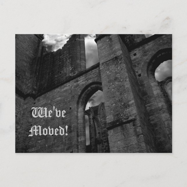 Antike Ruinen auf neue Adresse Ankündigungspostkarte (Vorderseite)