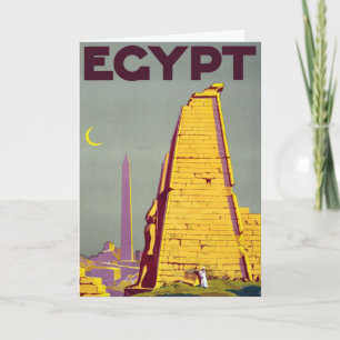 Antike Ruinen aus Ägypten auf einer Vintage-Reisep Karte