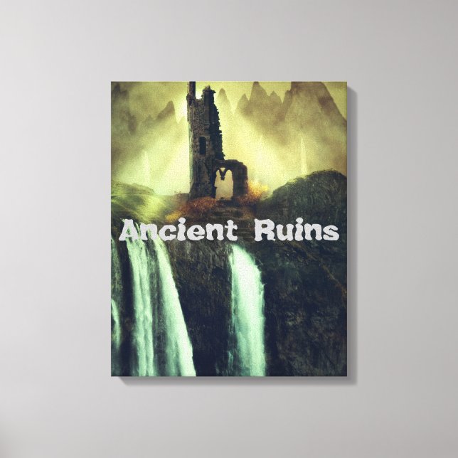 Antike Ruinen Fantasy Landschaft Leinwanddruck (Vorderseite)
