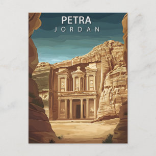 Antike Ruinen von Petra Jordanien Vintage Postkarte