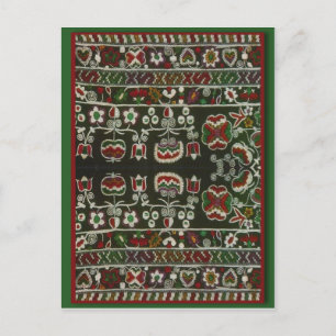 Antike rumänische Stickerei Postkarte