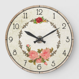 Antike runde Blumenwanduhr Große Wanduhr
