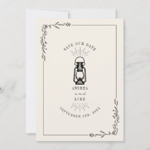 Antike Rustikale Laterne Hochzeit Save The Date