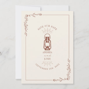Antike Rustikale Laterne Terrakotta Hochzeit Save The Date
