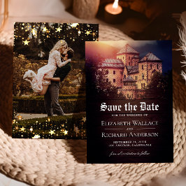 Antike Rustikale Märchen-Schloss-Hochzeitsfotos Save The Date