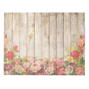 Antike Rustikale Romantische Rosen Holz Notizblock