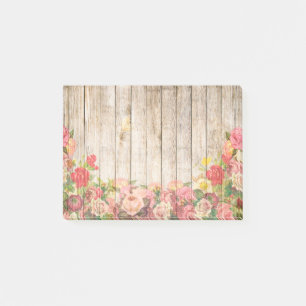 Antike Rustikale Romantische Rosen Holz Post-it Klebezettel