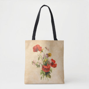 Antike rustikale rote Mohnblumen wilde Blumen Beig