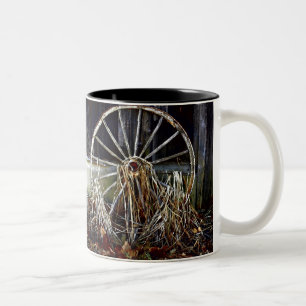 Antike Rustikale Wagenrad Tasse Ländliche Kunst