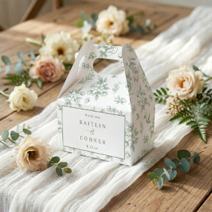 Antike Sage-Grün viktorianische Blumenhochzeit auf Geschenkschachtel