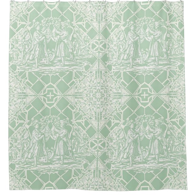 Antike Sage-Toile mit klassischen Figuren Duschvorhang (Vorderseite)