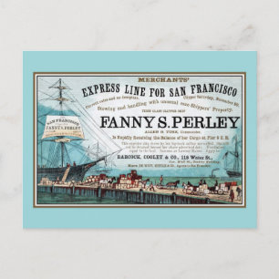 Antike San Francisco Express-Schifffahrtslinie Postkarte