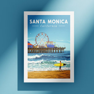 Antike Santa Monica Kalifornien Postkarte