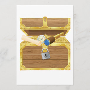 Antike Schatztruhe - Einladungen