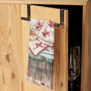 Antike Schaukel mit Quilt Charme im Rosenlook Geschirrtuch