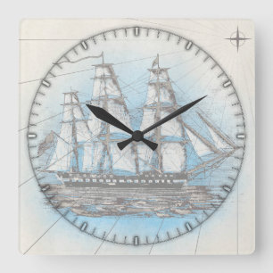 Antike Schiffswanduhr Quadratische Wanduhr
