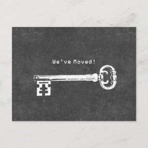 Antike Schlüsseltafel-neues Adressen-Bewegen Ankündigungspostkarte