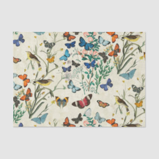 Antike Schmetterlinge Elfenbein-Decoupage-Seidenpa Seidenpapier