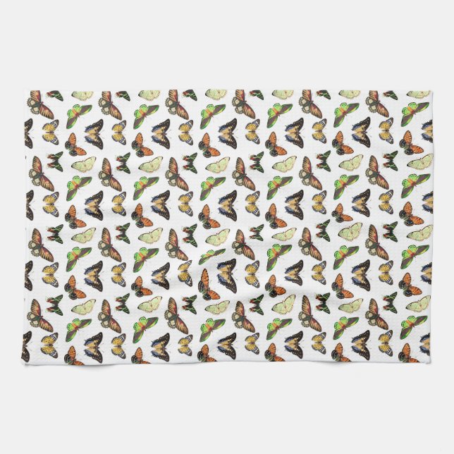 Antike Schmetterlinge Geschirrtuch (Horizontal)