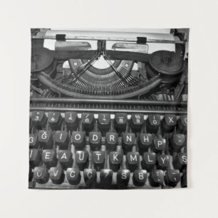 Antike Schreibmaschine, die im Korrespondenzverkeh Wandteppich
