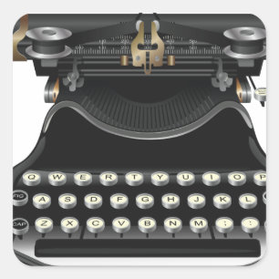 Antike Schreibmaschine Quadratischer Aufkleber