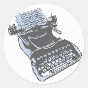 Antike Schreibmaschine Runder Aufkleber