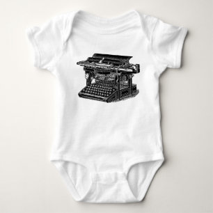 Antike Schreibmaschine - Schwarz Baby Strampler