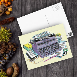 Antike Schreibwerkzeuge Schreibmaschine Papier Ble Postkarte