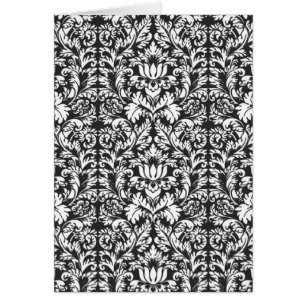 Antike Schwarz-Weiß-Damask-Lace-Brokat