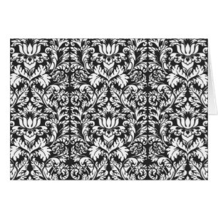 Antike Schwarz-Weiß-Damask-Lace-Brokat