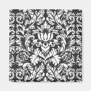 Antike Schwarz-Weiß-Damask-Lace-Brokat Magnet