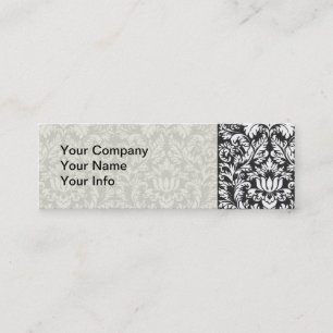 Antike Schwarz-Weiß-Damask-Lace-Brokat Mini Visitenkarte