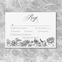 Antike Schwarz-Weiß-Tapete Florale Hochzeit